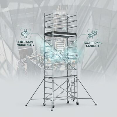 Ein guter Preis. Doppelbreite 1,35m Aluminium-Gerüstturm 450kg Schwerlastplattform Industriequalität Bauzugangssystem CE Online