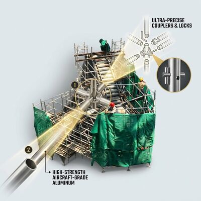Ein guter Preis. Klappbare kompakte Aluminiumschaffold Turm Klappbare Design-Raumsparen Lagerung Schnelle Bereitstellung mobile Arbeitsplattform Online